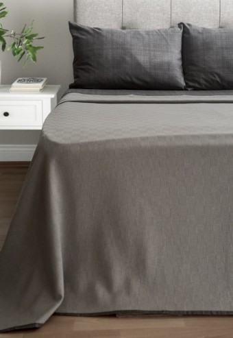 Alla Turca Çift Kişilik Doğal Pamuk Pike Gri