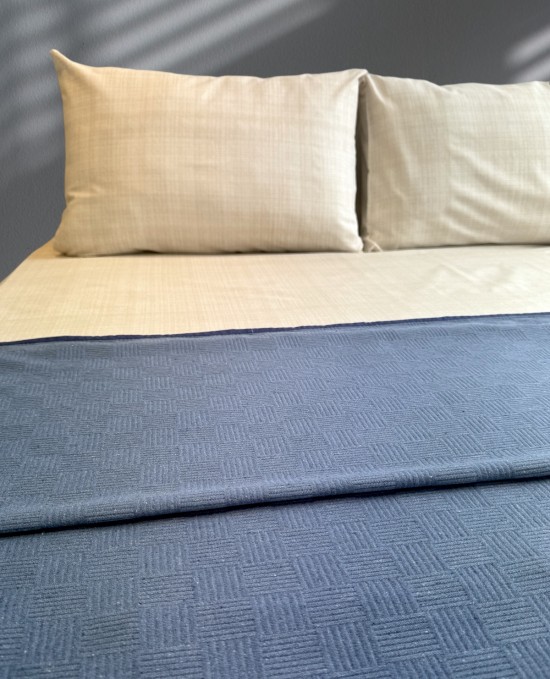 Alla Turca Çift Kişilik Doğal Pamuk Pike İndigo