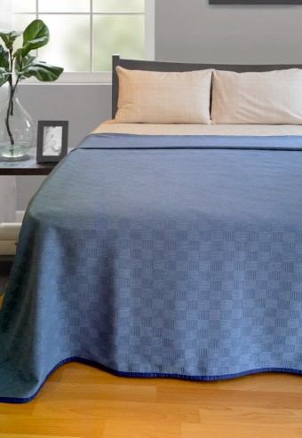 Alla Turca Çift Kişilik Doğal Pamuk Pike İndigo