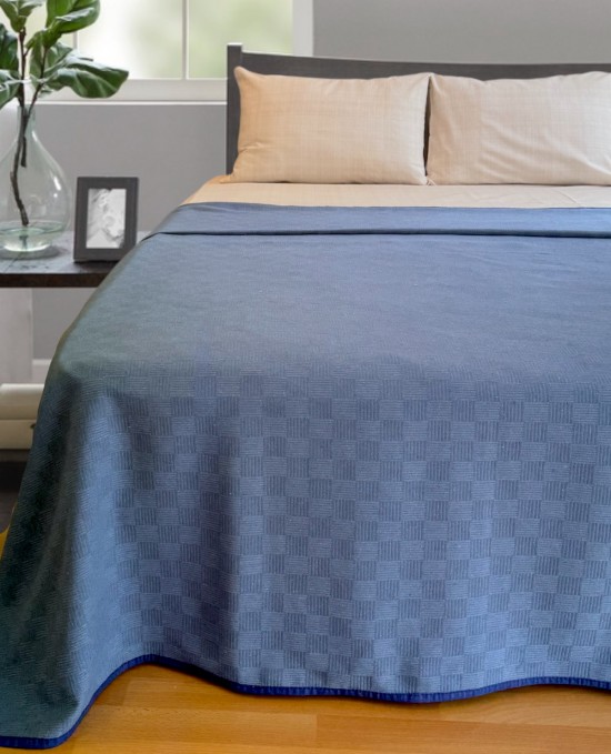 Alla Turca Çift Kişilik Doğal Pamuk Pike İndigo