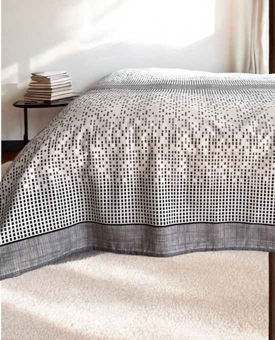 Alla Turca Çift Kişilik Modern Mozaik Desenli Pike – Gri | 200x240 cm | %100 Pamuk Alla Turca Çift Kişilik Modern Mozaik Desenli Pike – Gri | 200x240 cm | %100 Pamuk