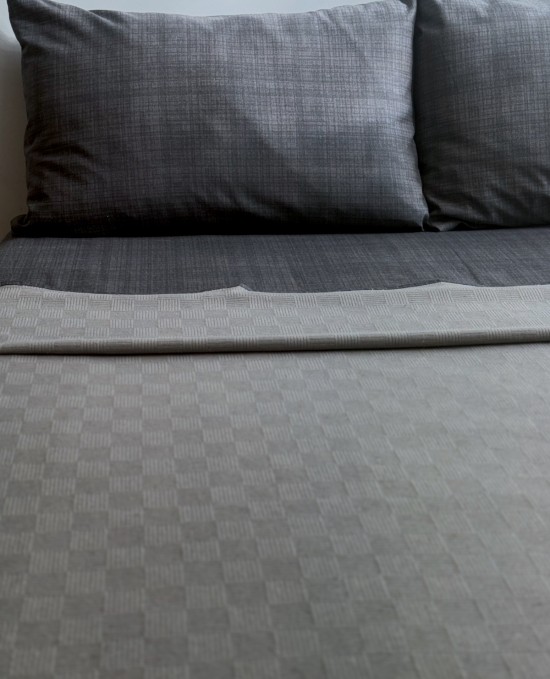 Alla Turca Tek Kişilik Doğal Pamuk Pike Gri