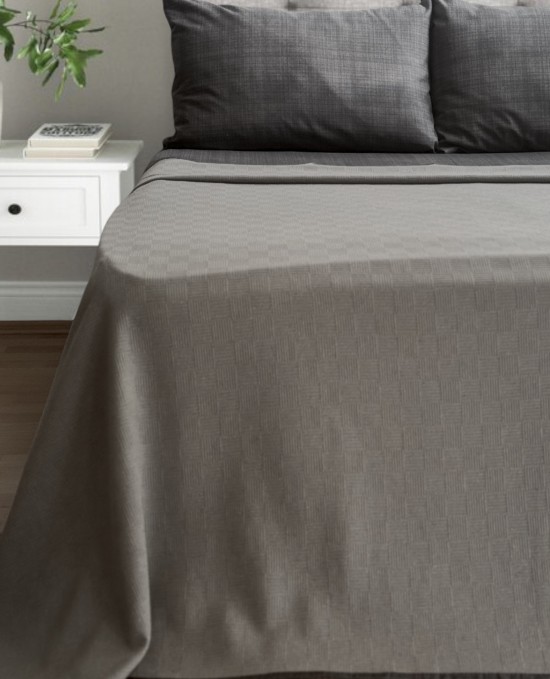 Alla Turca Tek Kişilik Doğal Pamuk Pike Gri