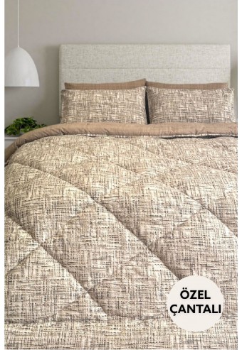 Lux Uyku Seti-tek Kişilik-lastikli Çarşaflı 2yastık Kılıflı-özel Çantada Active S.Kahve