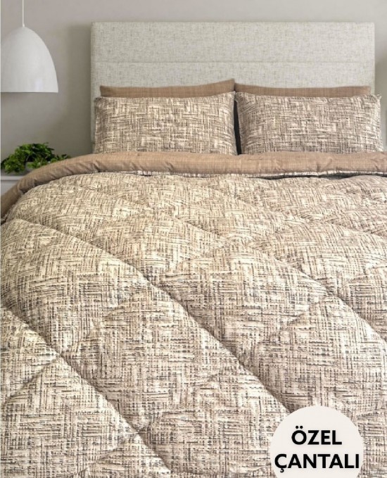 Lux Uyku Seti-tek Kişilik-lastikli Çarşaflı 2yastık Kılıflı-özel Çantada Active S.Kahve